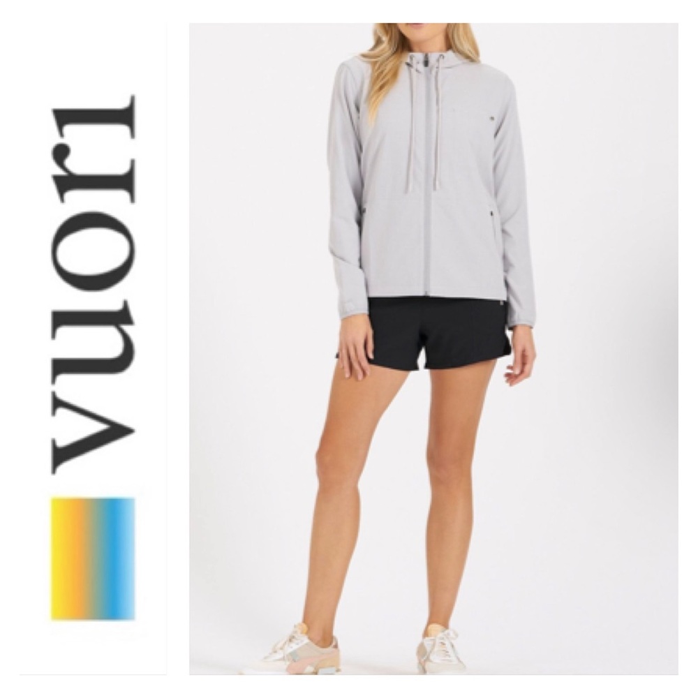 Vuori Outdoor Trainer Shell Jacket  Women Small Stretch UPF Water-Resistant Gray